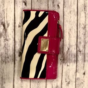 Michael Kors Wallet Patent Leather Zebra/Hot Pink